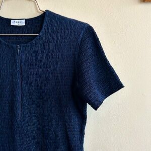 Akris Punto Smocked short sleeve top